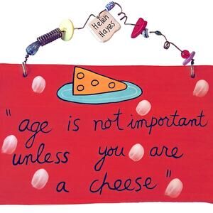 Handcrafted Quirky Funny Cheese Wall Art Decor